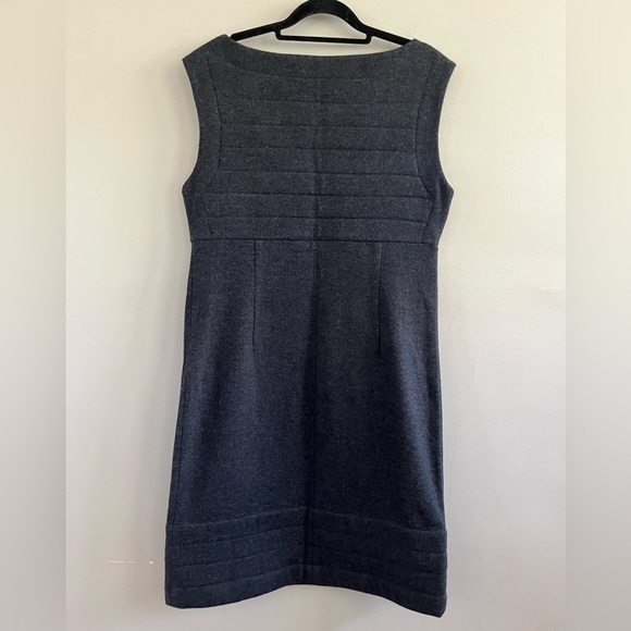 Tory Burch 100% Wool Jumper‎ Dress Dark Grey Zipper Details - Picture 2 of 10